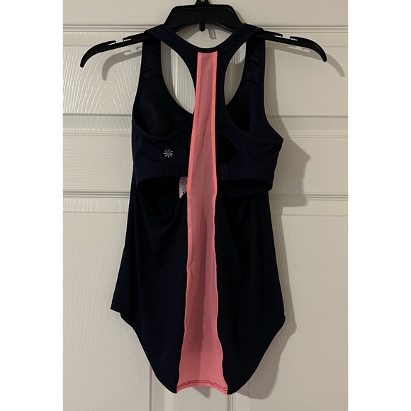 Athleta Navy Blue/Orange Hullabraloo Support Top - Picture 4 of 8